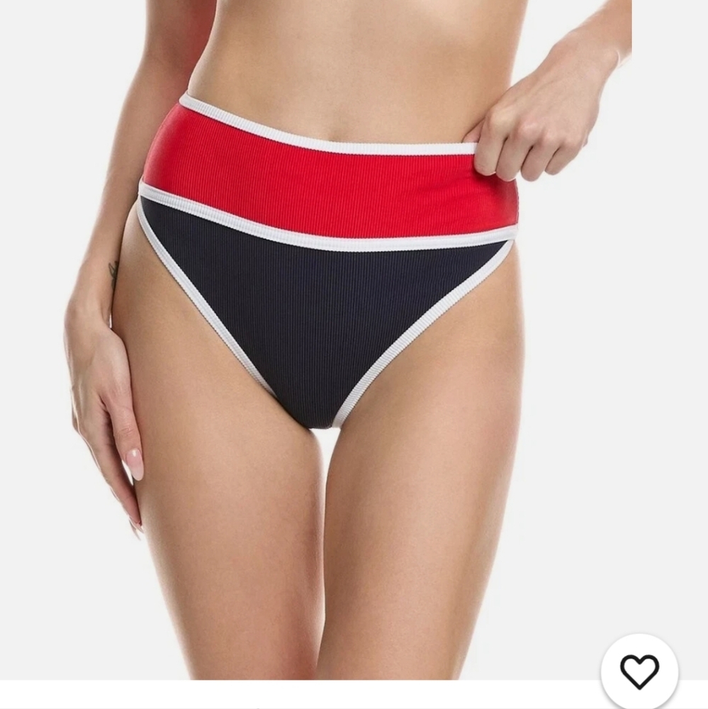 NEW  BEACHRIOT  CARLOTTA RIBBED  BIKINI  BOTTOM  IN AMERICANA  COLORBLOCK